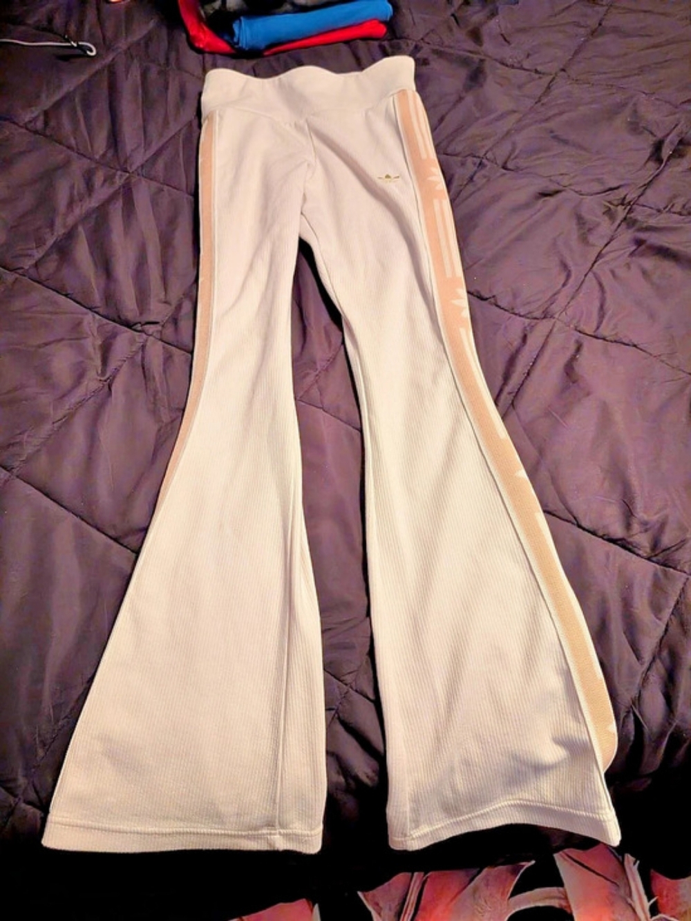 adidas Essentials Rib Flared Leggings Cream Medium